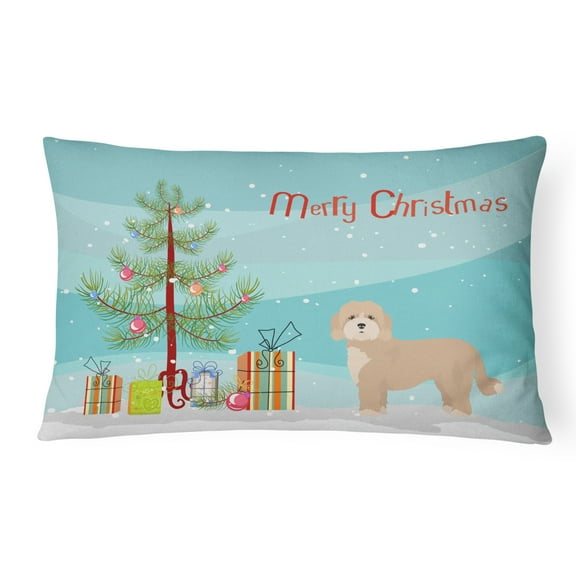 Carolines Treasures CK3810PW1216 Cavachon Christmas Tree Canvas Fabric Decorative Pillow, 12H x16W, multicolor