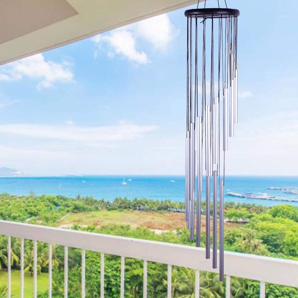 36" Large Tuned Wind Chimes Outdoor, Memorial Chapel Bells Balcony Garden Decor Windchimes with 18 Aluminum Alloy Tubes and S Hook
