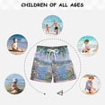 thumbnail image 6 of FORMRS Boys Swim Trunks Quick Dry Mesh Liner Boardshorts Sizes XS-XL, Blue Floral Window, 6 of 7