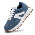 thumbnail image 4 of LUCKY STEP Womens Platform Shoes Chunky Fashion Lace-up Sneakers Casual Shoes,Denim Blue, 4 of 6