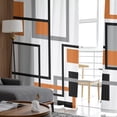 thumbnail image 4 of Orange Geometry, Semi Sheer Curtains 96 Inch Length 2 Panels Set, Retro Modern Abstract Middle Century Sheer Kitchen Curtain Privacy Voile Window Curtain for Living Room Bedroom Rod Pocket Drapes, 4 of 7