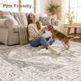 thumbnail image 4 of UERMEI 9'x12' Area Rugs for Living Room, Washable Vintage Large Area Rugs for Bedroom Dining Room Office, Retro Soft Low Pile Floral Rug Home Decor Carpet, Camel, 4 of 10