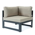 thumbnail image 3 of Maykoosh Handmade Home 2-Piece Sectional Loveseat Black Aluminum with Cushions, 3 of 5