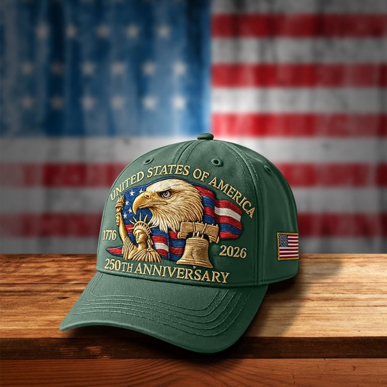 1776 American USA Patriotic Embroidered Baseball Cap 250th Anniversary USA Hat, Adjustable 250 Year American  main image 3