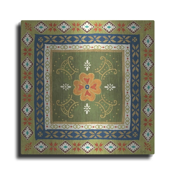 Luxe Metal Art 'Mexican Fiesta III' by Veronique Charron, Metal Wall Art, 36"x36"
