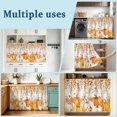 thumbnail image 6 of Thanksgiving Cabinet Dishwasher Hidden Curtains, Privacy Closet Door Curtain, Fall Pumpkin Leaves Vines Floral Brown Plaid Adhesive Dust Proof Under Sink Skirt for Bathroom Kitchen 35"x35", 6 of 8
