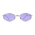 thumbnail image 3 of Narrow Hexagon Hippie Color Lens Metal Rim Dad Shade Sunglasses Gold Purple, 3 of 4