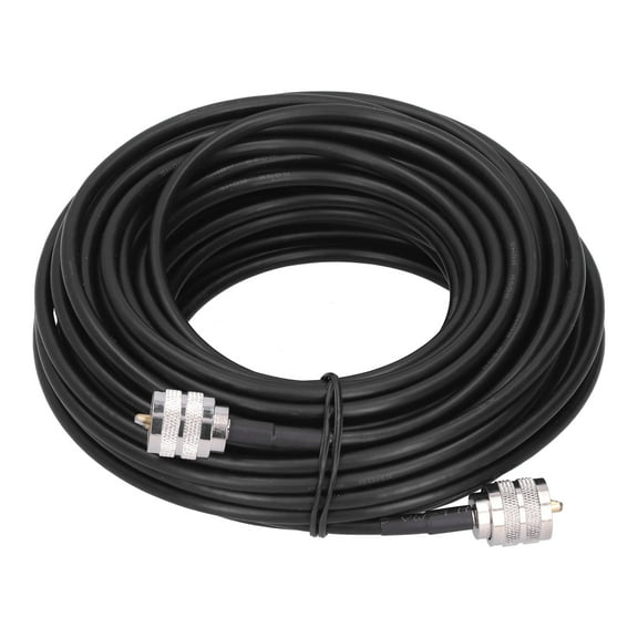 RF Coaxial Cable Black UHF Male to PL259 Electronic Converter Cord RG‑58 15m for Radio Antenna Hobbyists