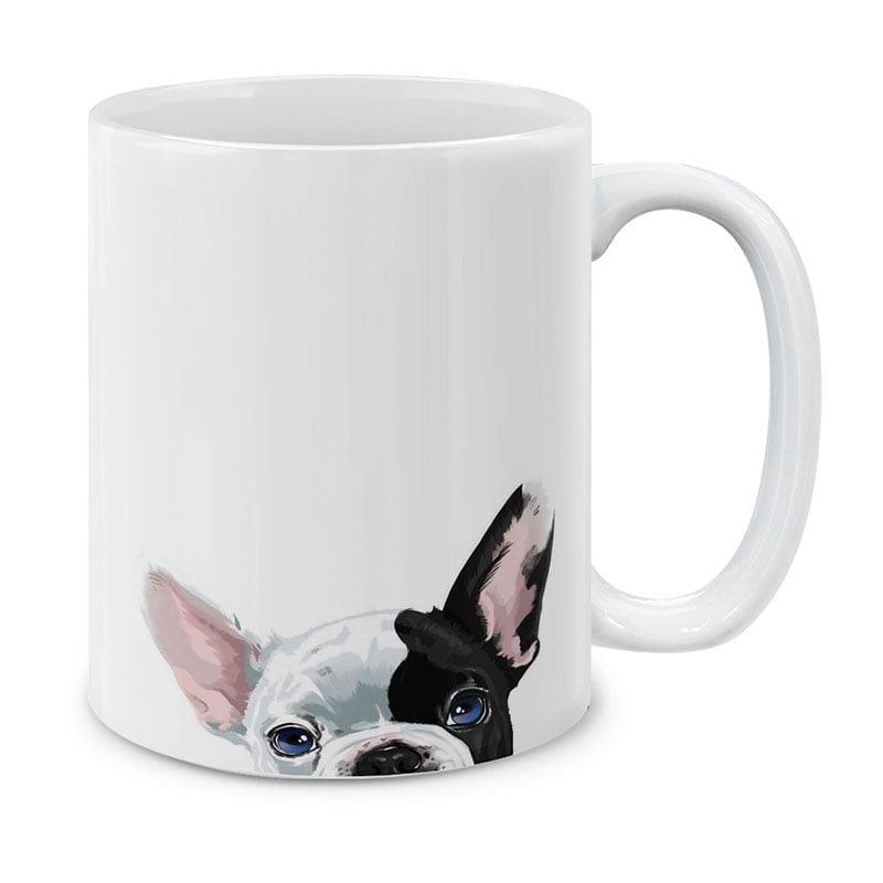 MUGBREW 11 Oz Ceramic Tea Cup Coffee Mug, Animal Design French Bulldog