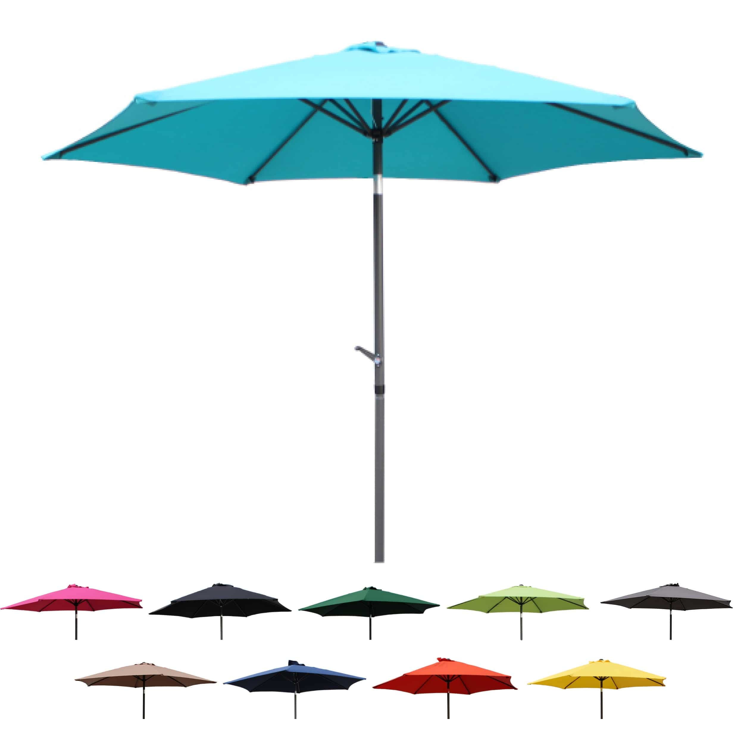 International Caravan 9' Aqua Blue Market Patio Umbrella