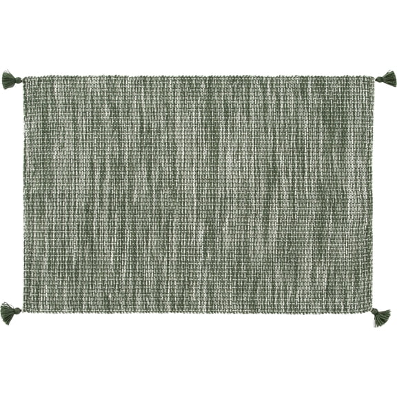 Clearance Home Décor Green Heather Tassel Outdoor Layering Rug, 24"x16"