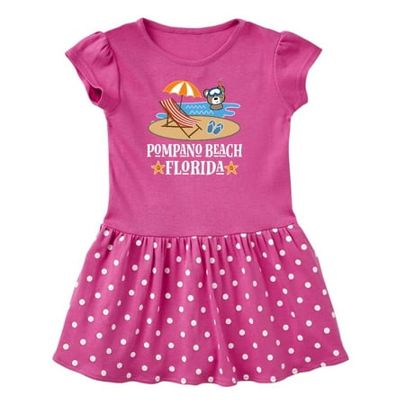 

Inktastic Pompano Beach Florida Trip Gift Toddler Girl Dress