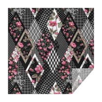 Pioneer Flower Floral Print Pattern Square Tablecloth,Waterproof Square Table Cover,Wipeable Spillproof Washable Table Cover for Home Kitchen Party Decor 42"X42"(107x107cm)