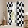 thumbnail image 3 of Castle Fairy Teenagers Monogrammed Letter Black Out Curtains,Geometric Plaid Curtains Pack of 2 (42x63 Each),Alphabet Lattice Bedroom Curtains,Lightweight Room Decor, 3 of 6