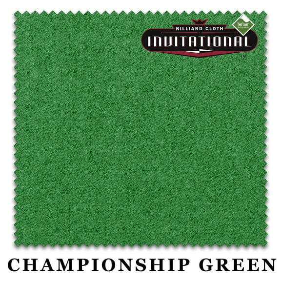 7' Championship Invitational Teflon Pool Billiard Table Felt Cloth - Championship Green - Free Spots - AUTHORIZED DEALER