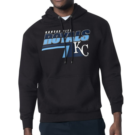 Men's Starter Black Kansas City Royals Logo Push Graphic Hoodie