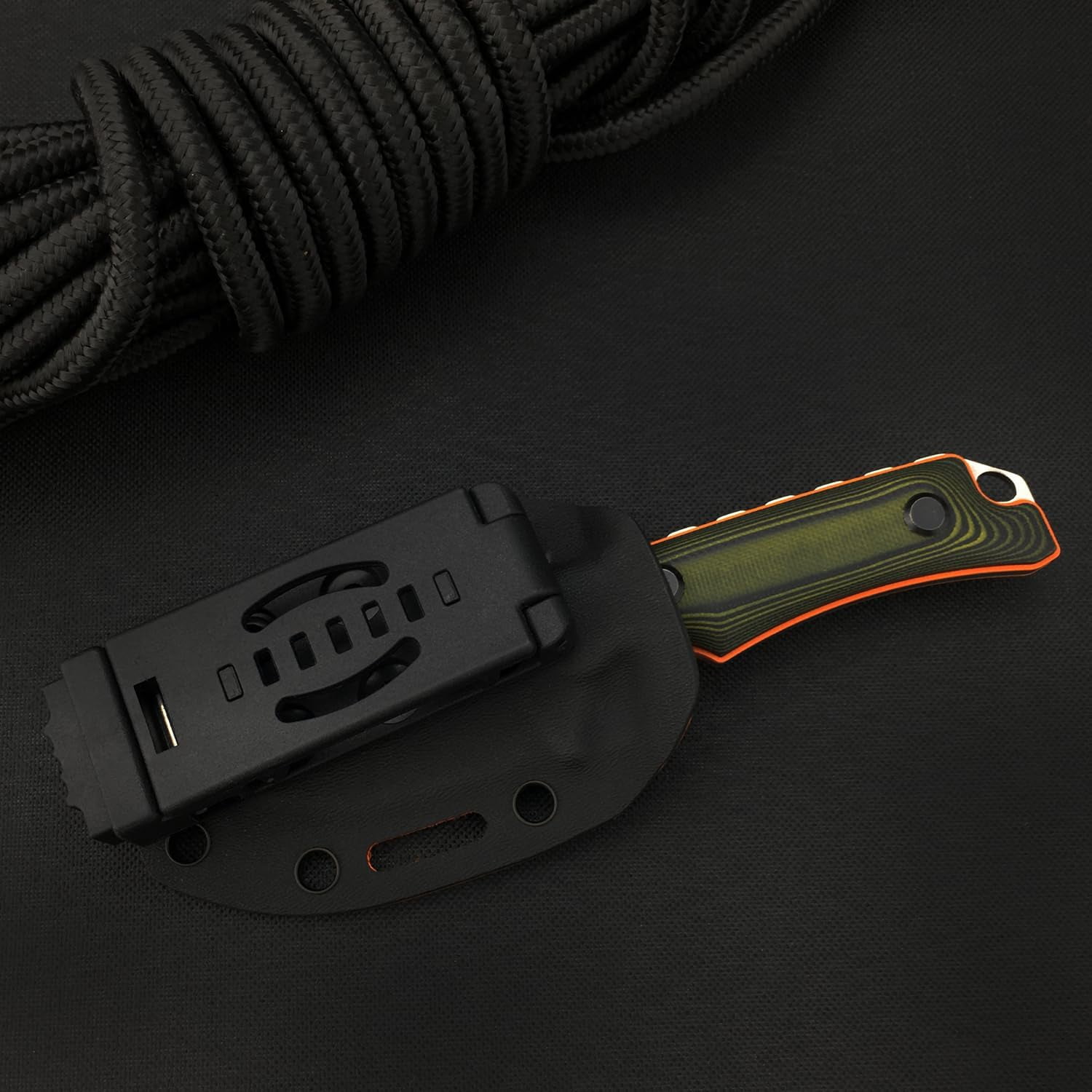ABCISI 6.3 Inches Fixed Blade Knife with Kydex Sheath, 8Cr13Mov Blade, Compact Full Tang Hunter's Fixed Blade Knife, Full Tang G10 Handle, EDC Camping Hunting Knife for Camping,Survival and Adventure