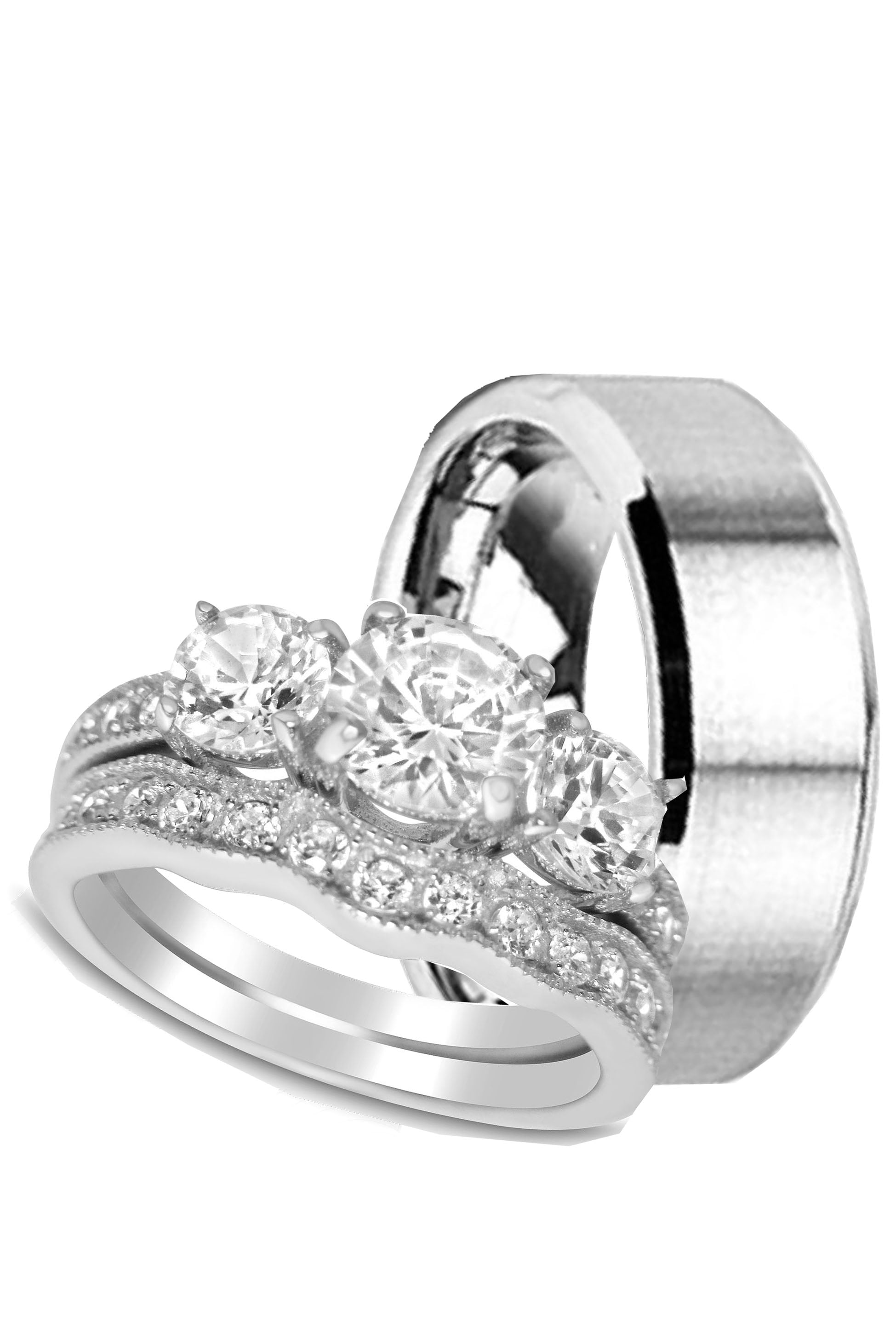 Matching Wedding Rings Sets For Him And Her / Laraso Co His And Hers Wedding Ring Set Matching