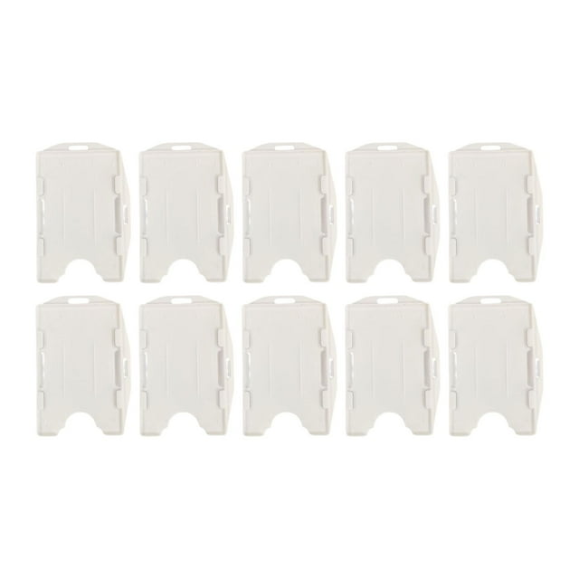 KLKCMS 10 Pcs Porte-Cartes d'Identité Double Face Robuste pour Cartes d'Accès Travail Blanc