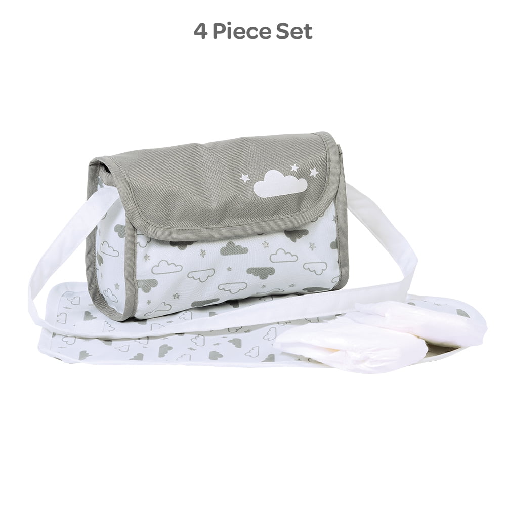 Adora Baby Doll Diaper Bag - Twinkle Stars Unisex Diaper Bag for Ages 1 and Up- Cloud Print