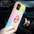 thumbnail image 6 of Protective Defender Case for iPhone 11 6.1 inch 2019, Allytech Drop Protection Car Mount Ring Kickstand Hard PC and Silicone Shockproof Cover with Tempered Glass Screen Protector[1 PCS], Rainbow Pin, 6 of 6