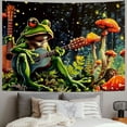 thumbnail image 2 of PRATYUS  Funny Frog Tapestry Red Mushroom Tapestries Moon Stars Wall Tapestry Large Plants Tapestry for Bedroom Hippie Aesthetic Tapestry Wall Hanging  Painting, 2 of 6