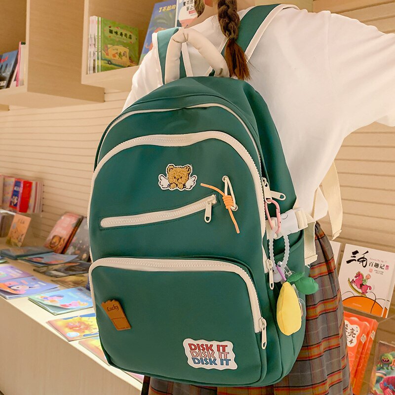 Girls Boy Plaid Laptop College Backpack Men Lady High Capacity Travel Nylon  Leisure Bag Women School Fashion Female Male BookBag