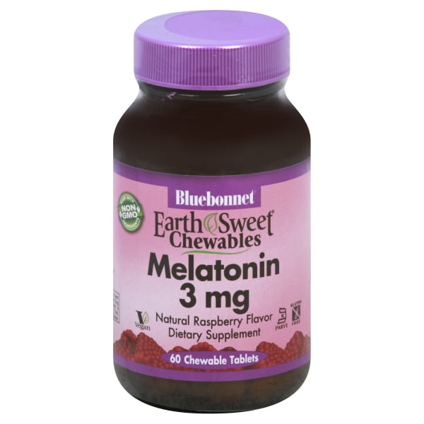 Bluebonnet Nutrition - EarthSweet Chewables Melatonin Natural Raspberry Flavor 3 mg. - 60 Chewable Tablets