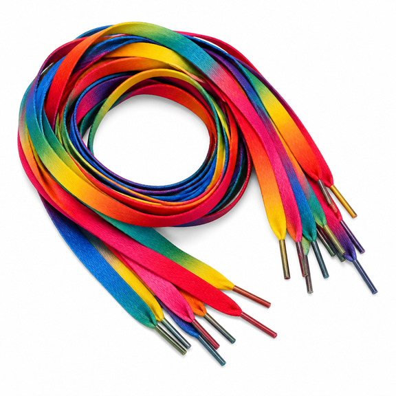 Grovevia 6 Pairs Rainbow Shoelaces 1M Gradient Colorful Shoe Laces Flat Shoestring for Shoes Sneakers Shoe Laces for Sneakers