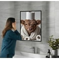 thumbnail image 4 of 3 Pcs Highland Cow Bathroom Wall Art Decor, Funny Cow Canvas Painting Posters Prints, Cute Highland Cow Pictures for Bathroom（Unframed）, 4 of 6