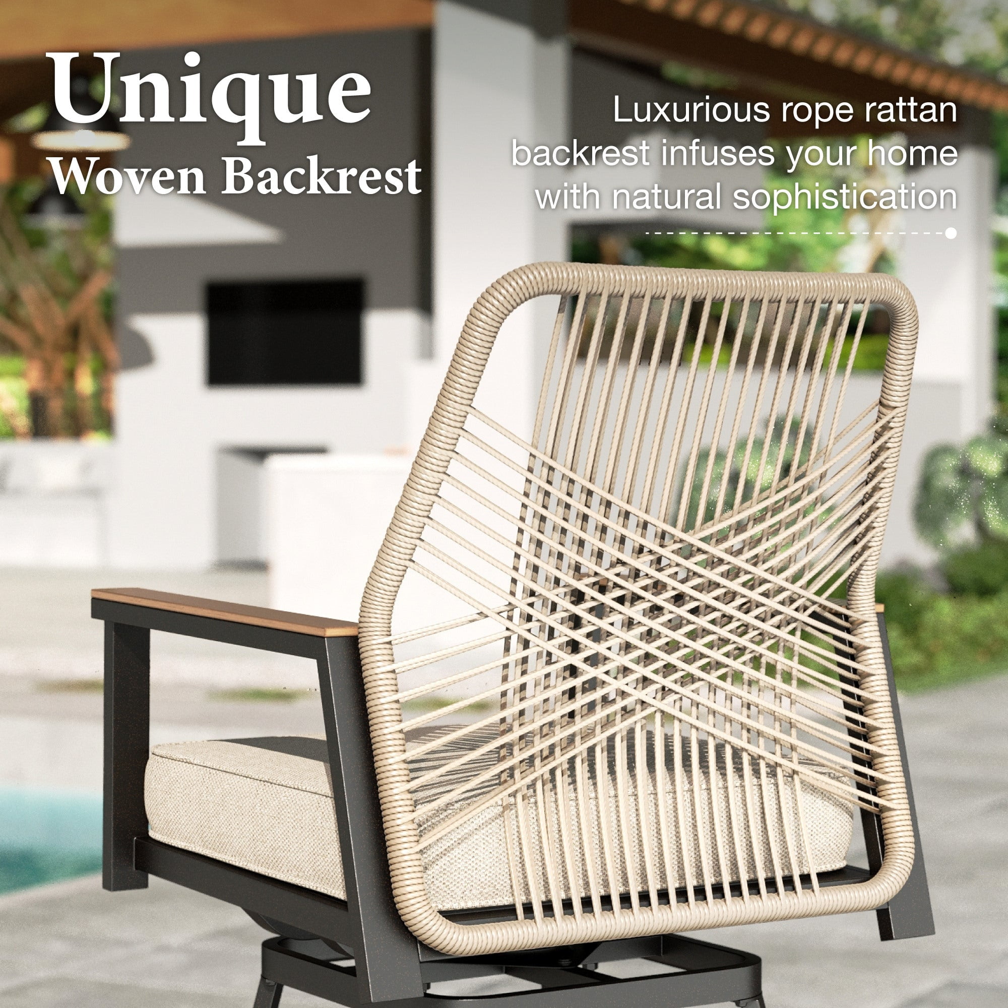 MF Studio 7-Piece Outdoor Patio Bar Set, All-Weather Rattan Bistro Set Dining Set with Fixed & 2 Swivel Patio Bar Stools, 67” Rectangle Bar Table