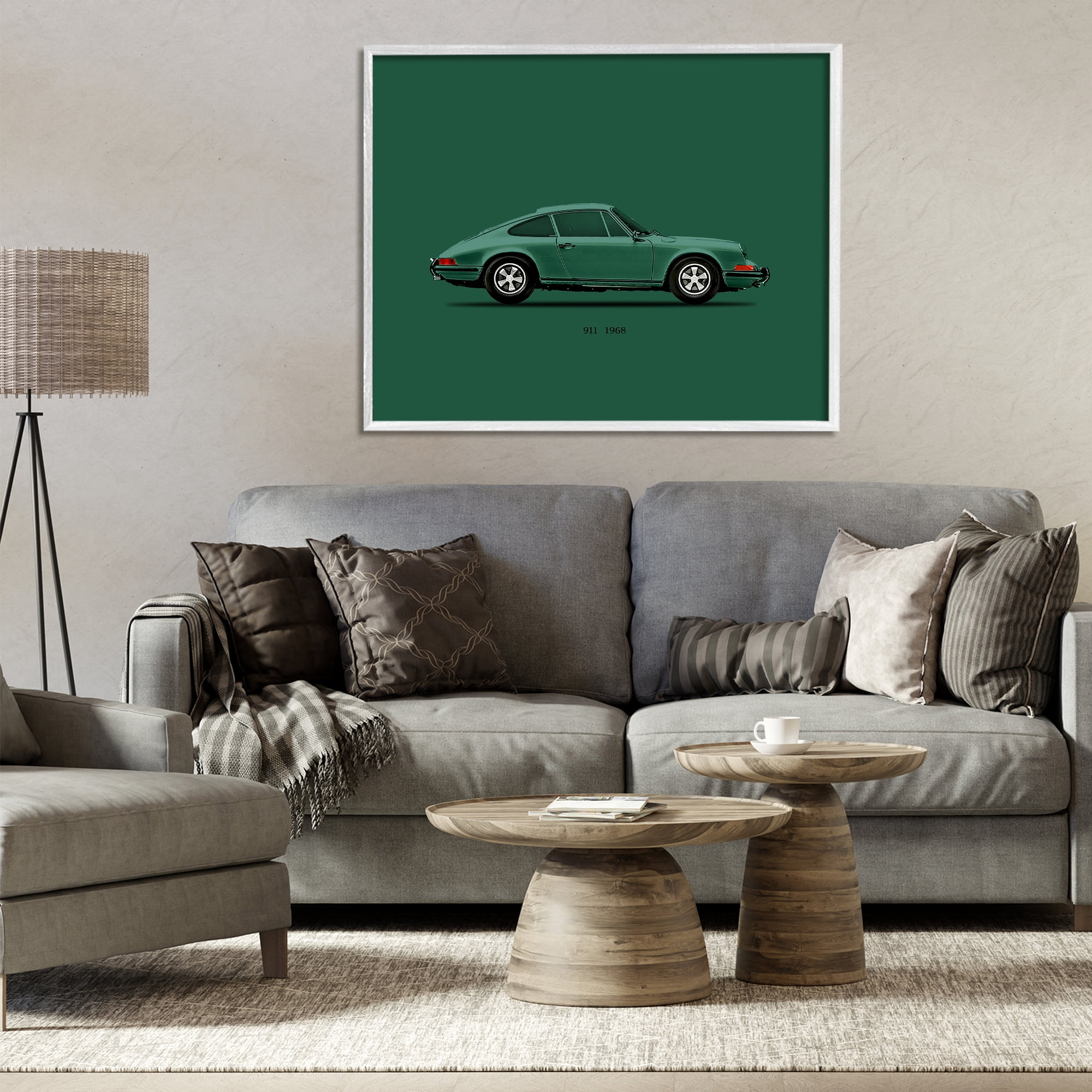 Stupell Industries Green Toned Classic Car White Framed Giclee Art, design by Mark Rogan