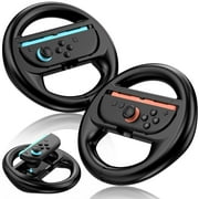 2 Pack Steering Wheel Compatible with Switch 2 , Ergonomic Game Racing Wheels for Joy-Con Controllers, Enhanced Grip, Motion Control, Family Games Accessories, Black