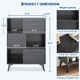 thumbnail image 3 of TEQIN 3-Tier Display Storage Cabinet Stand, Modern Accent Cabinet,43.3" Tall  Buffet Display Stand with Strong Legs for Living Room, Dining Room, Kitchen, Hallway, 3 of 9