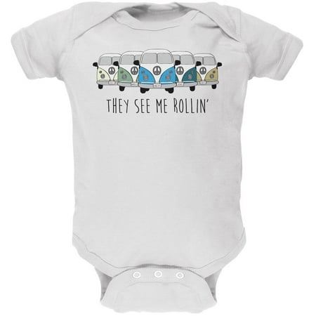 

Old Glory Hippie Van They See Me Rollin Bus Camper Short Sleeve Graphic Baby One Piece
