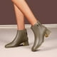 thumbnail image 3 of NECHOLOGY Botas Mujer Adulto Femenino Zapatos Botines de mujer Zapatos de mujer Botas casuales Tacón Tacón de bloque Color sólido Vellón Cuero Cremallera trasera Botas (B, 6.5), 3 of 5