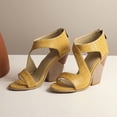 thumbnail image 2 of SACFOF Womens Fashion Wedge High Heels Hollow Out Sandals Open Toe Back Zipper Summer Shoes, 2 of 6