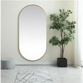 thumbnail image 3 of Elegant Decor Metal Frame Oval Mirror 36x72 Inch in Brass, 3 of 12