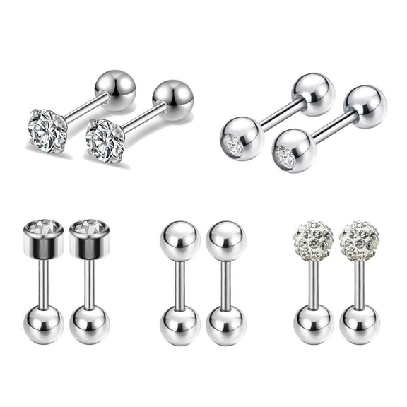 ZS 10Pcs/Set 18G Claw Round Cubic Zircon Ear Stud Dainty Helix Conch Cartilage Piercing for Women