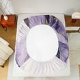 thumbnail image 4 of Manfei Modern Marble Twin Sheet Sets for Female, Purple Gold Watercolor Twin Fitted Sheet, Abstract Ombre Flat Sheet, Microfiber Bedroom Decor, 3pcs, 4 of 6