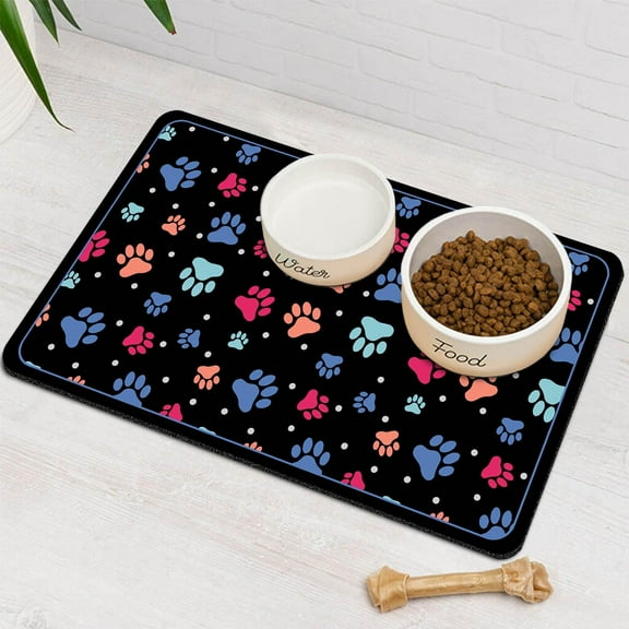 Dog Mat Pet Feeding Mat for Food and Water Absorbent 20x12in Quick Dry Dog Water Bowl Mat