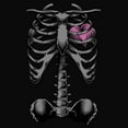thumbnail image 2 of Junior's Lost Gods Halloween Skeleton Rib Cage Heart Cowl Neck Sweatshirt Black Large, 2 of 4
