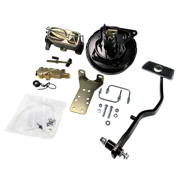 BST BSSP 9" Power Brake Booster Conversion Kit Disc/Drum Compartible with 1967 1968 1969 1970 Ford Mustang Automatics,W/ 1" Bore Master Cylinder Firewall Plate