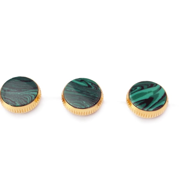 Conjunto de 3 Piezas de Chapado en Oro Botones de Dedo de Malaquita para Reparación de Trompeta Sunnimix Trompeta Botones