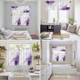 thumbnail image 6 of Marble Purple Kitchen Curtains Sets for Windows 24 Inch Length, Gold White Modern Gradient Ocean Ripple Rod Pocket Window Treatments Tier Curtains and Valances Set for Bedroom/Bathroom, 6 of 8