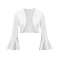 thumbnail image 2 of YUTK Veste en Jean pour Femmes, Veste Rétro à Manches Longues Évasée Ajustée en Tricot pour Femmes (Blanc, TG), 2 of 7