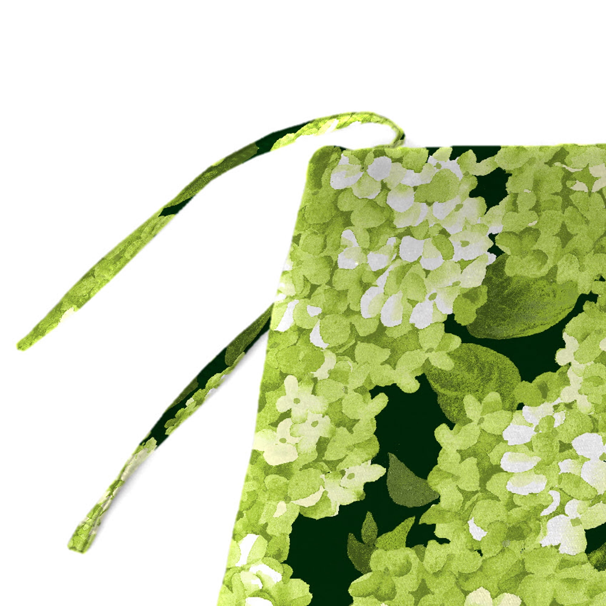 Jordan Manufacturing 36" x 16" Hydrangea Forest Green Floral Rectangular Outdoor Settee Swing Bench Cushion with Ties