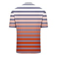thumbnail image 4 of Dagugfen Mens Tops Summer Button V Neck Short Sleeve Slim Lightweight Gradient Color Travel Casual Tops Striped, 4 of 5