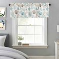 thumbnail image 2 of Kitchen Curtain Valances for Windows,Summer Watercolor Shell Coral Rod Pocket Small Valance Short Window Treatment for Bedroom Bathroom Living Room,54"x18", 2 of 9