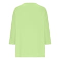 thumbnail image 4 of CCRFTGI 3/4 Length Sleeve Shirts for Child Girls Size 10-12 Cute Solid Raglan T Shirts Holiday V-Neck Button Tshirts Soft Fall Spring Gifts for Girls Fluorescent Green 9-10 Years, 4 of 5